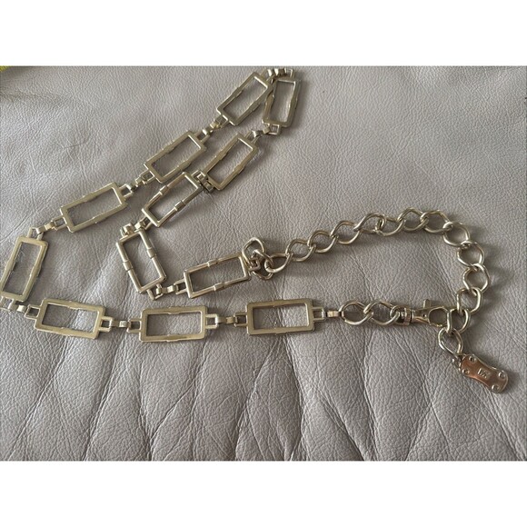 MICHAEL KORS Vtg. Adjustable CHAIN LINK BELT GOLD-TONE Metal Womens M/L43\